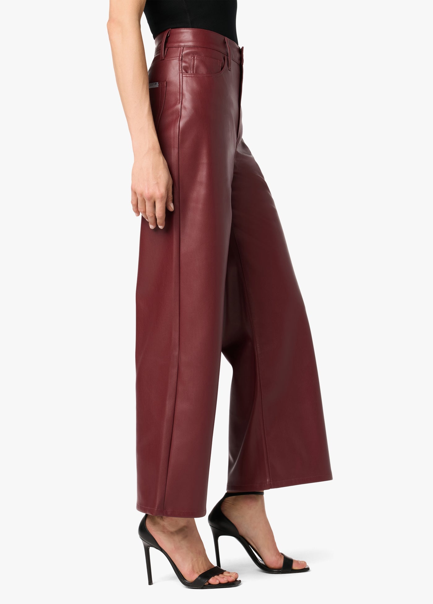 VEGAN LEATHER WIDE LEG ANKLE
