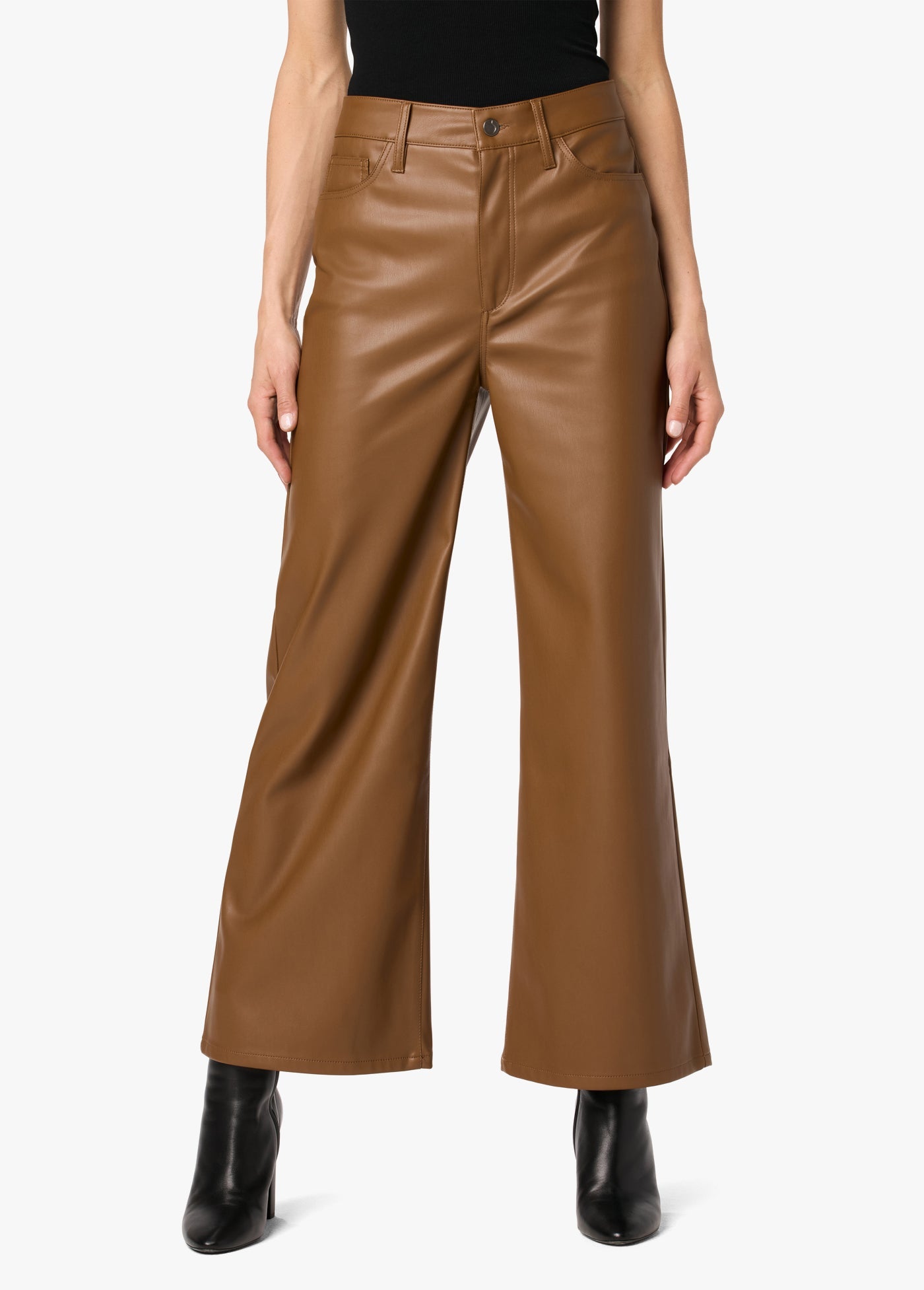 VEGAN LEATHER WIDE LEG ANKLE