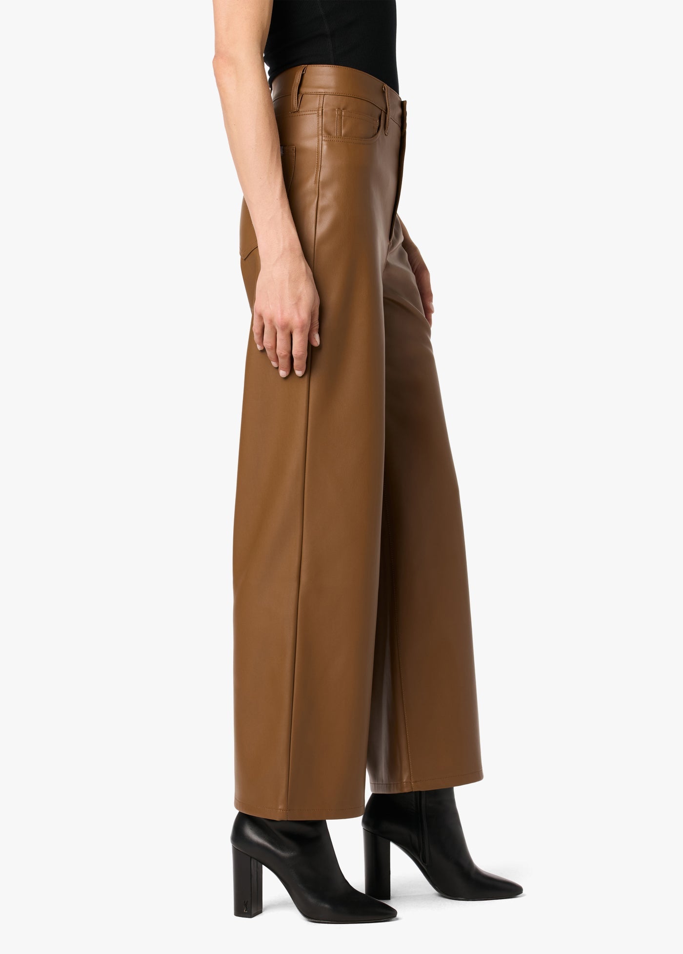 VEGAN LEATHER WIDE LEG ANKLE