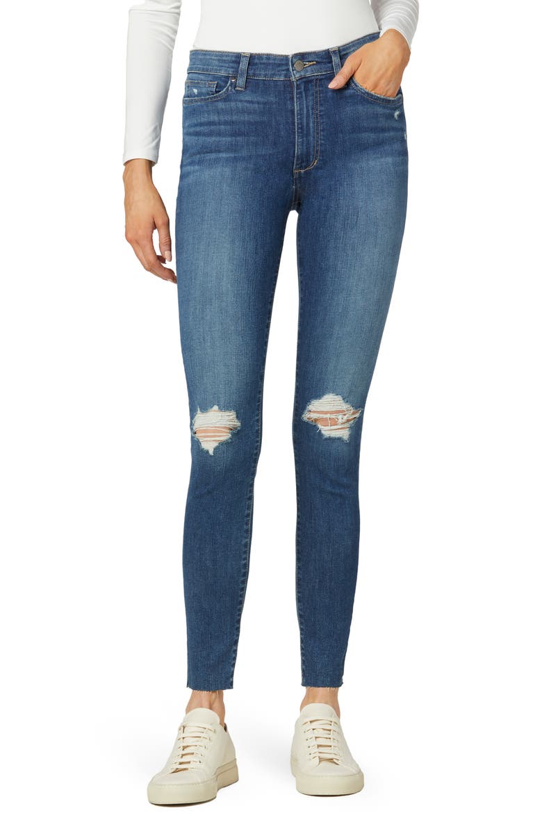 MID RISE SKINNY ANKLE DESTR W/ CUT