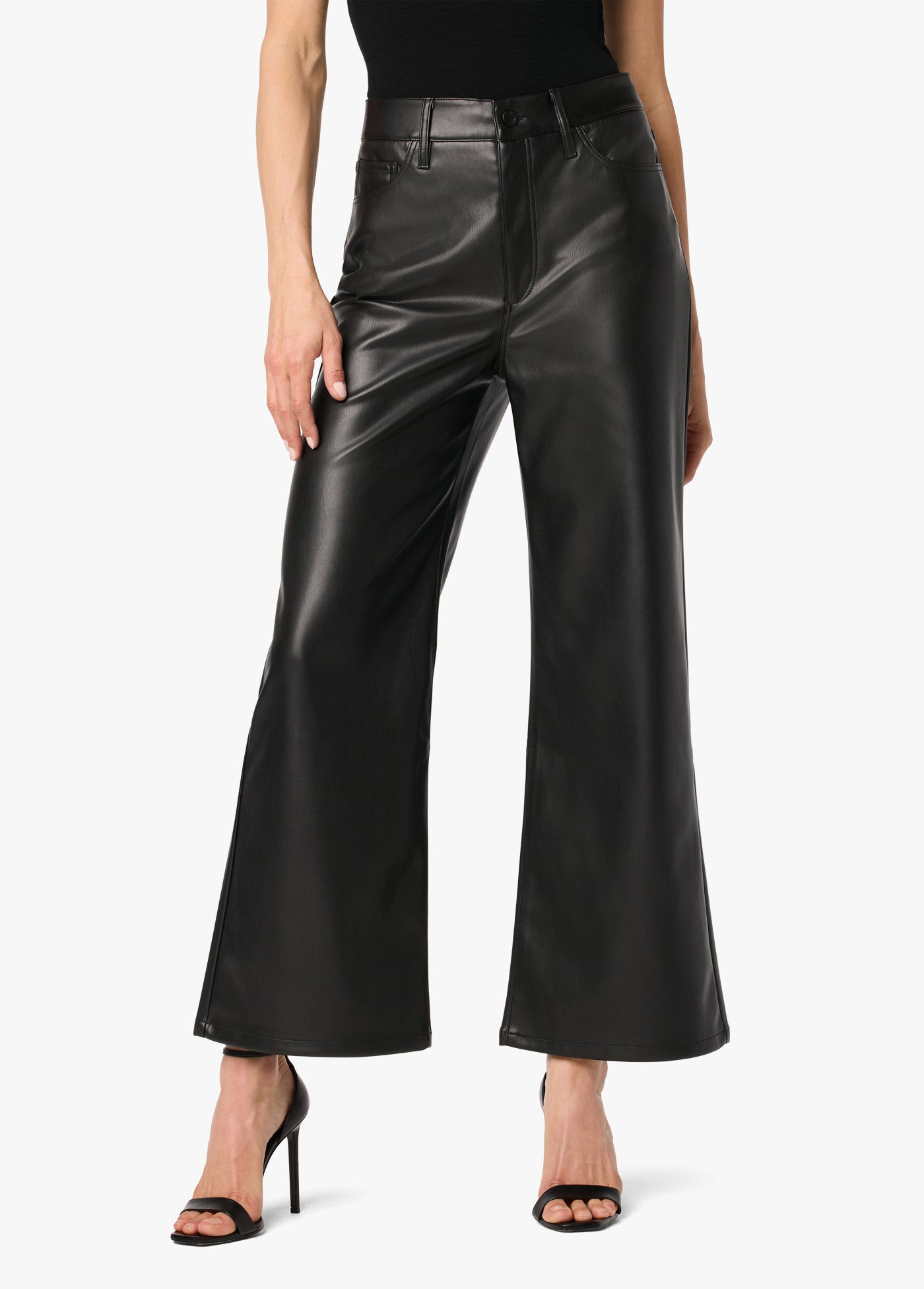 VEGAN LEATHER WIDE LEG ANKLE
