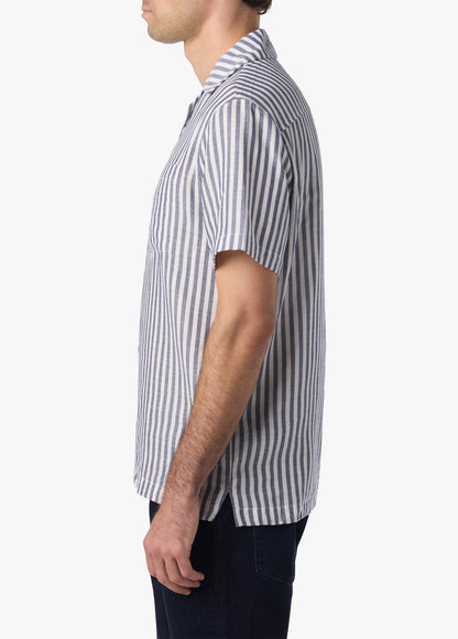 S/S STRIPE CAMP COLLAR SHIRT