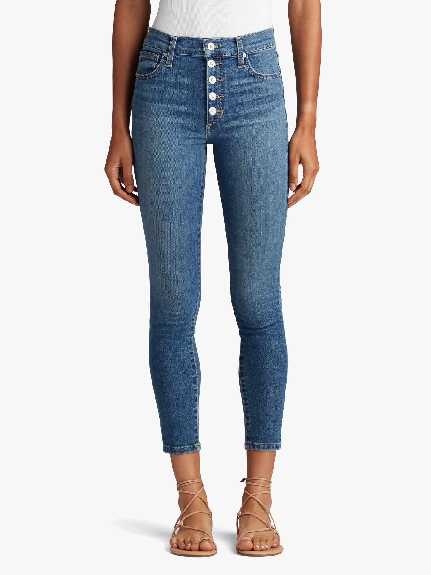 HIGH RISE SKINNY ANKLE W/ EXP BTTNS