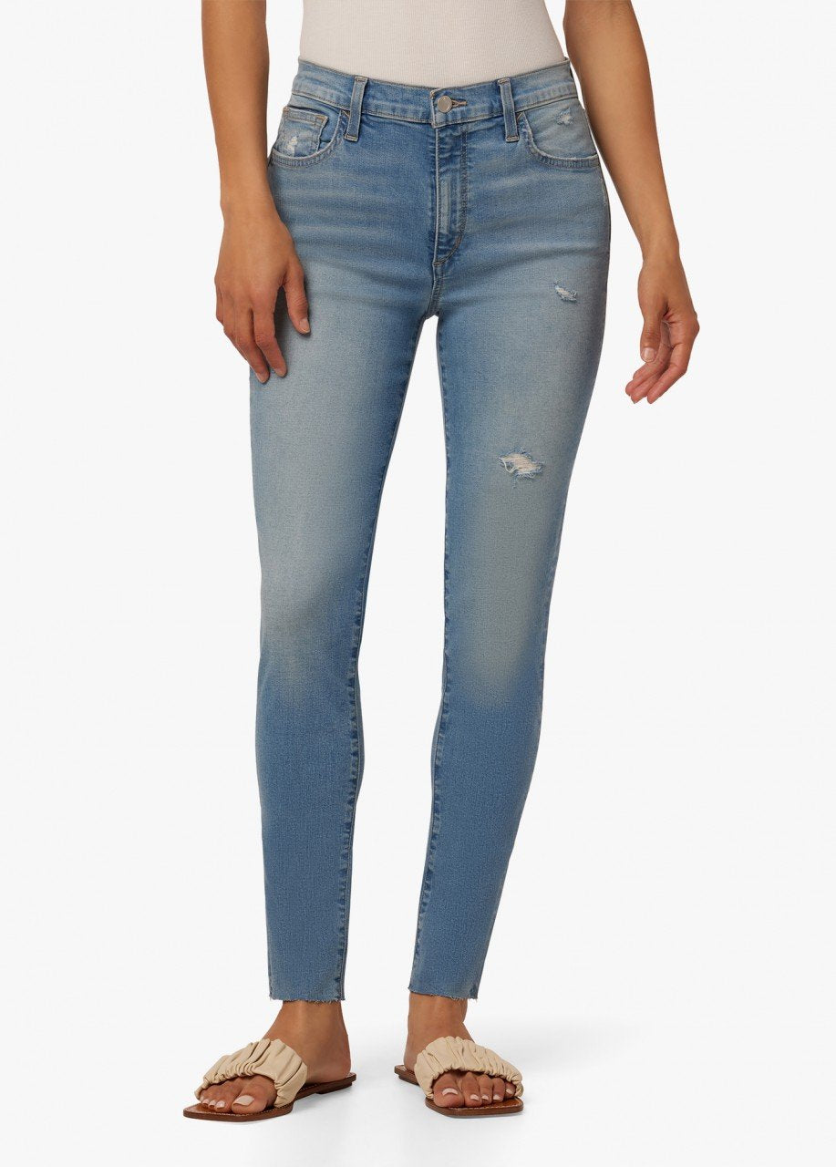 HIGH RISE SKINNY ANKLE W/DEST & CUT