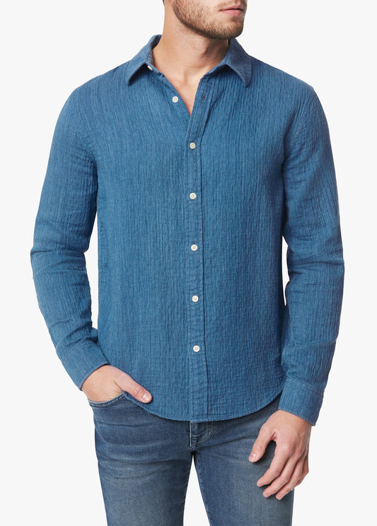 INDIGO LINEN DOBBY SHIRT