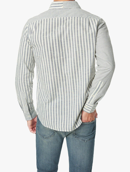 COTTON STRIPE POINT COLLAR SHIRT