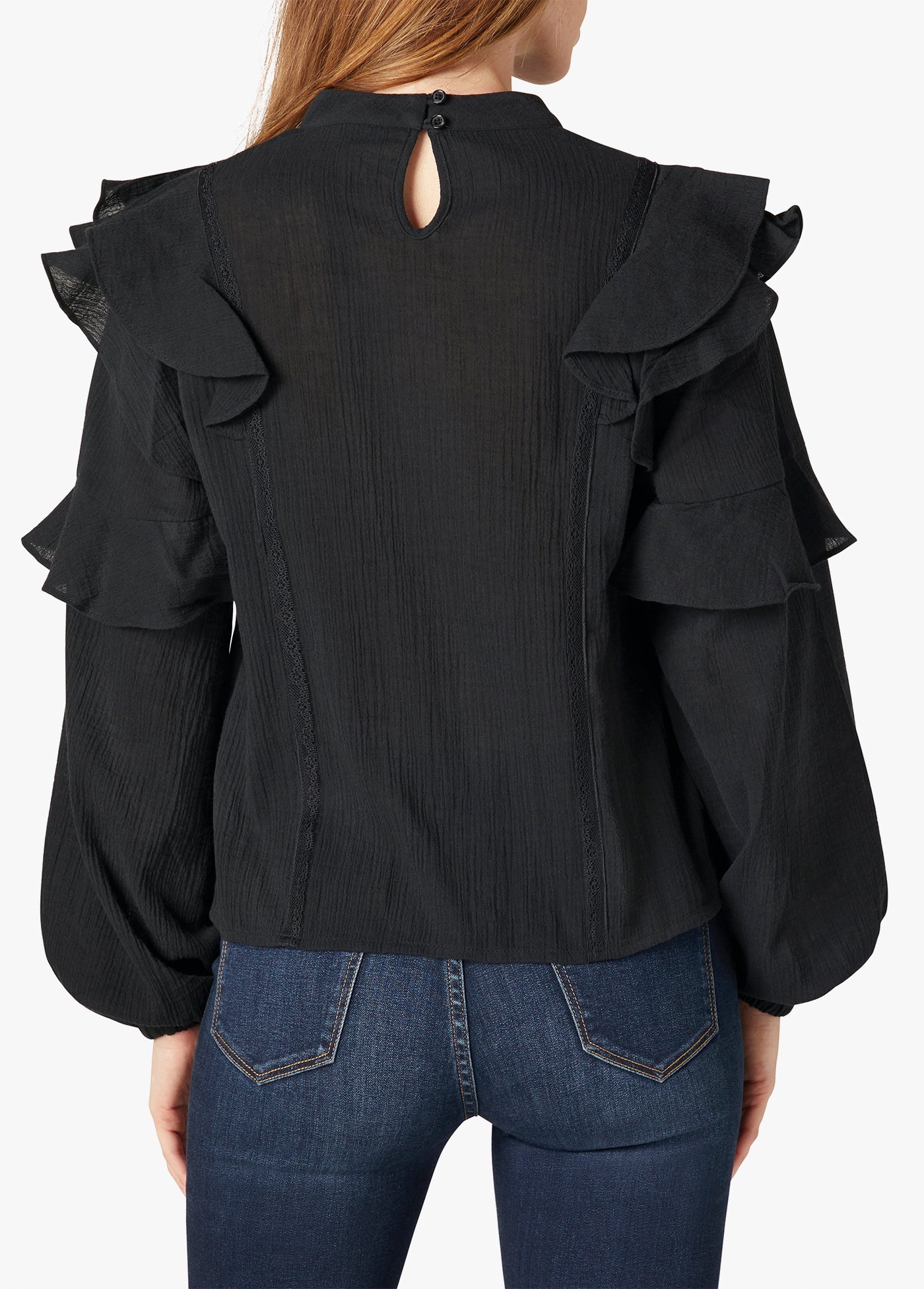 BREE FRILL & LACE PEASANT L/S SHIRT