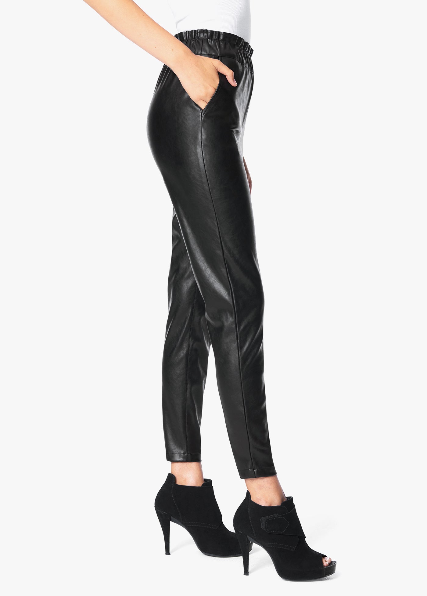 THE FAUX LEATHER PAPERBAG PANT