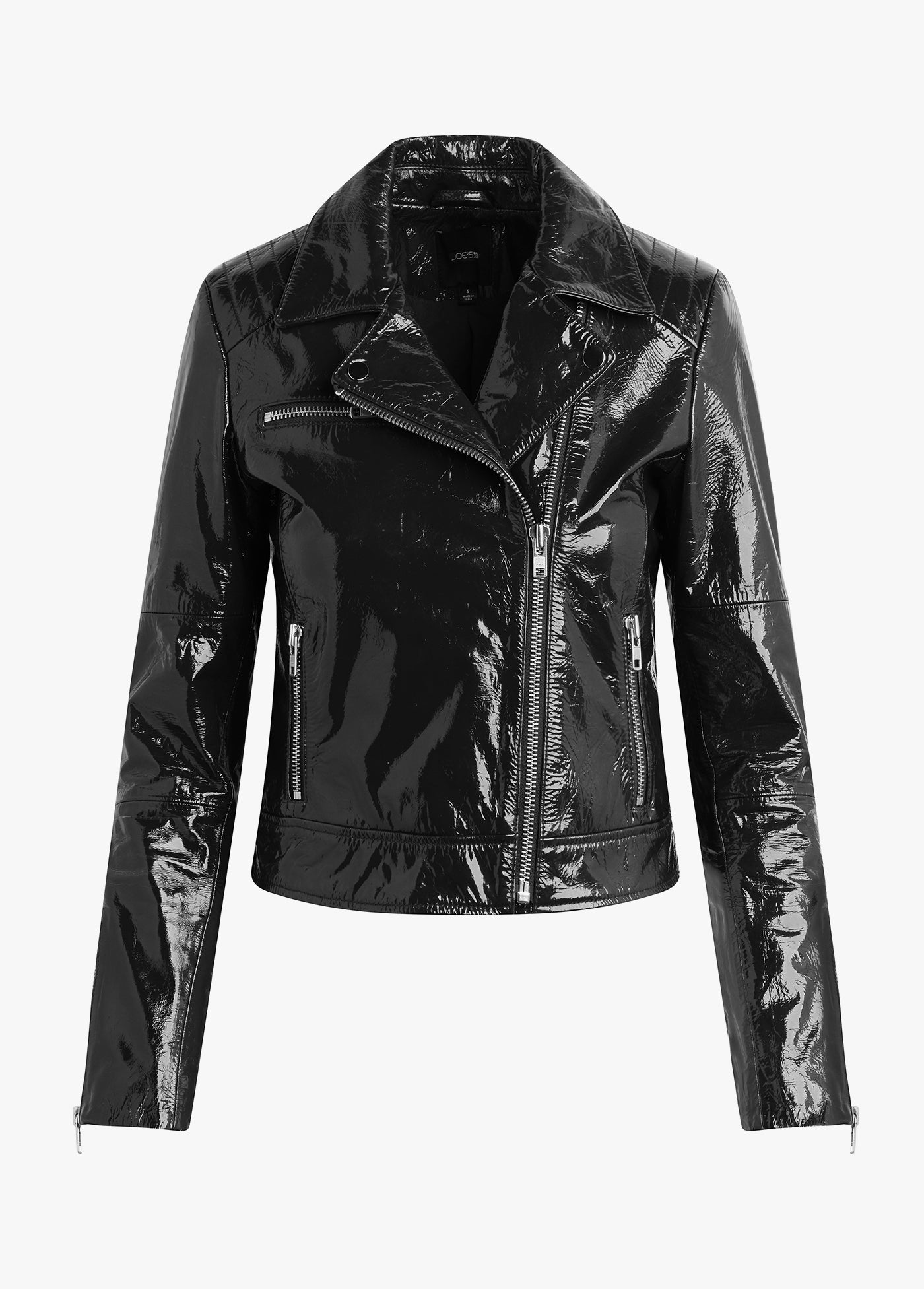 DYLAN PATENT LEATHER ZIP MOTO JACKET