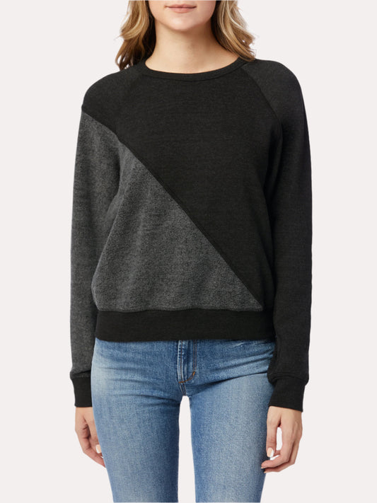 CONTRAST TWISTED RAGLAN SLV SWEATSHIRT