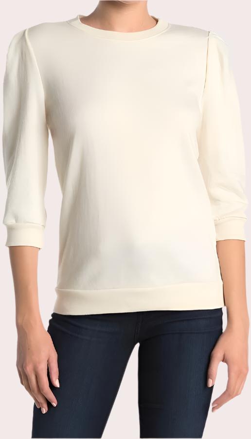 FOLDED PUFF SLEEVE SWEATSHIRT