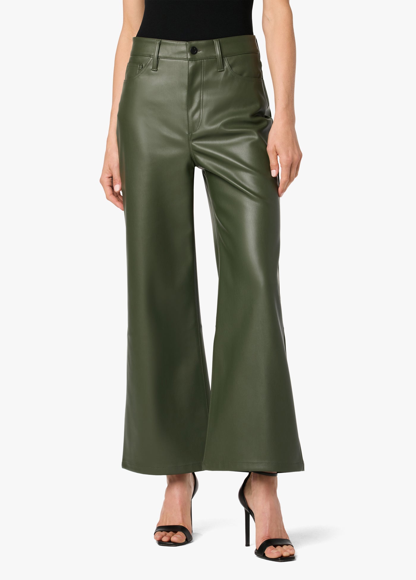 VEGAN LEATHER WIDE LEG ANKLE