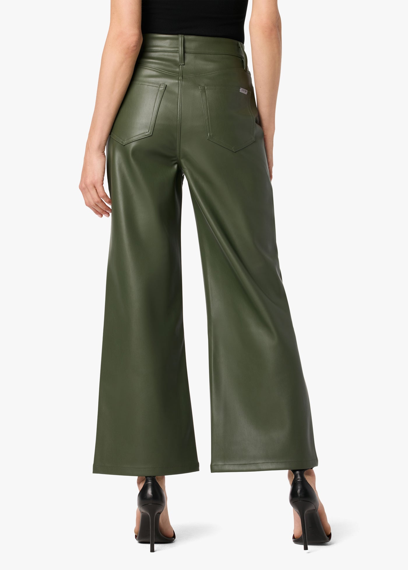 VEGAN LEATHER WIDE LEG ANKLE