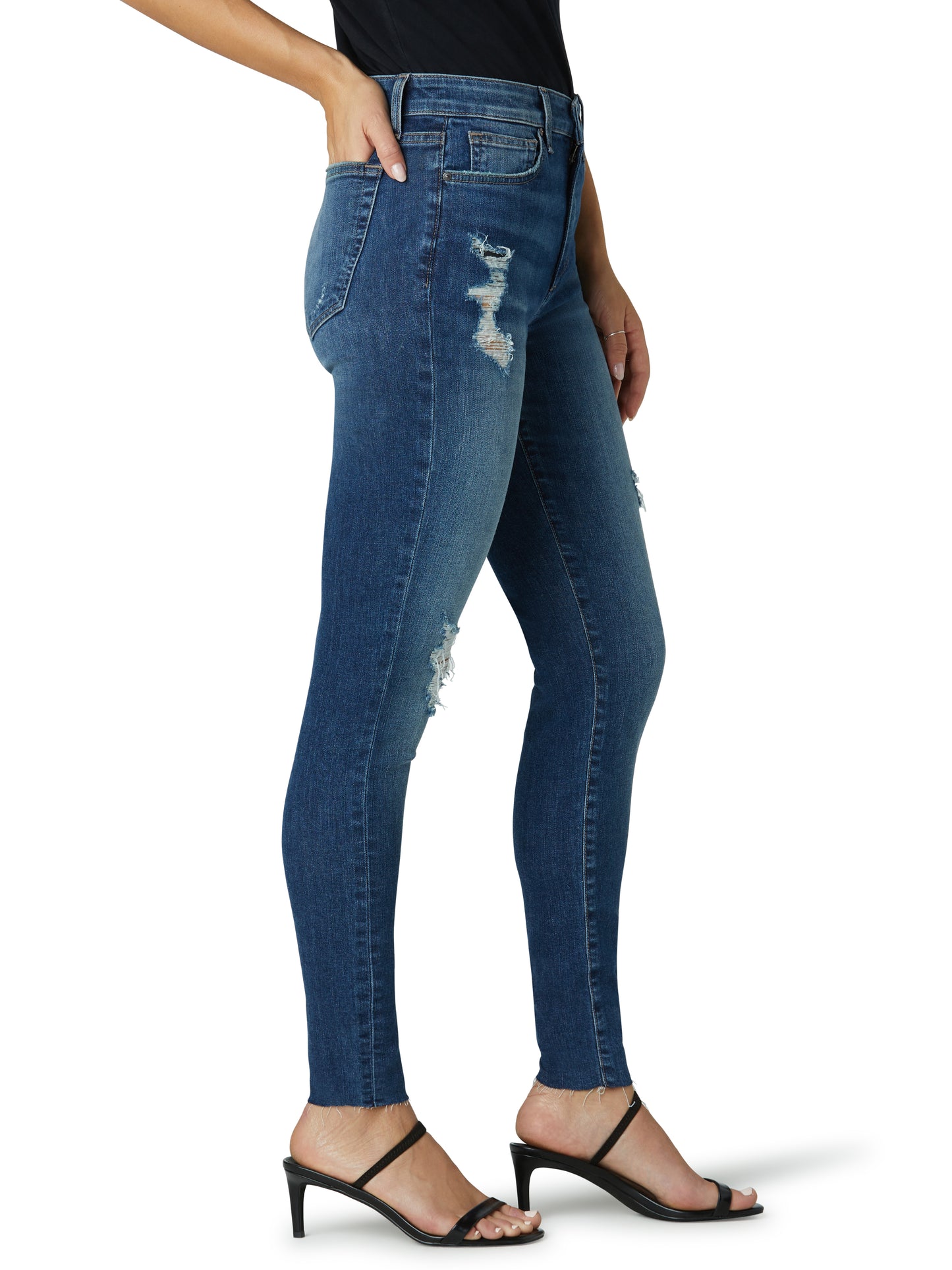 HIGH RISE SKINNY ANKLE W/ CUT