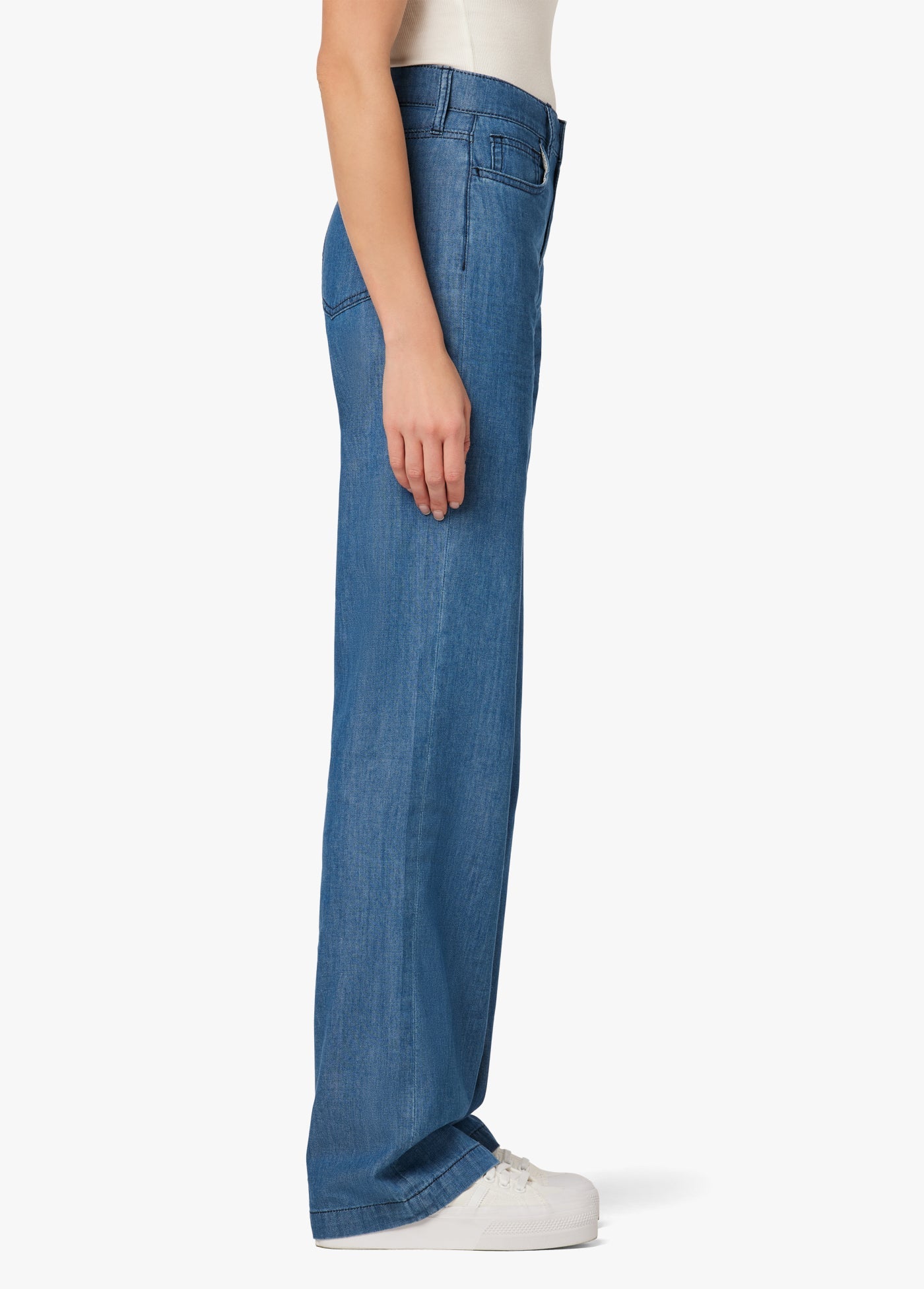 CHAMBRAY HIGH RISE WIDE LEG