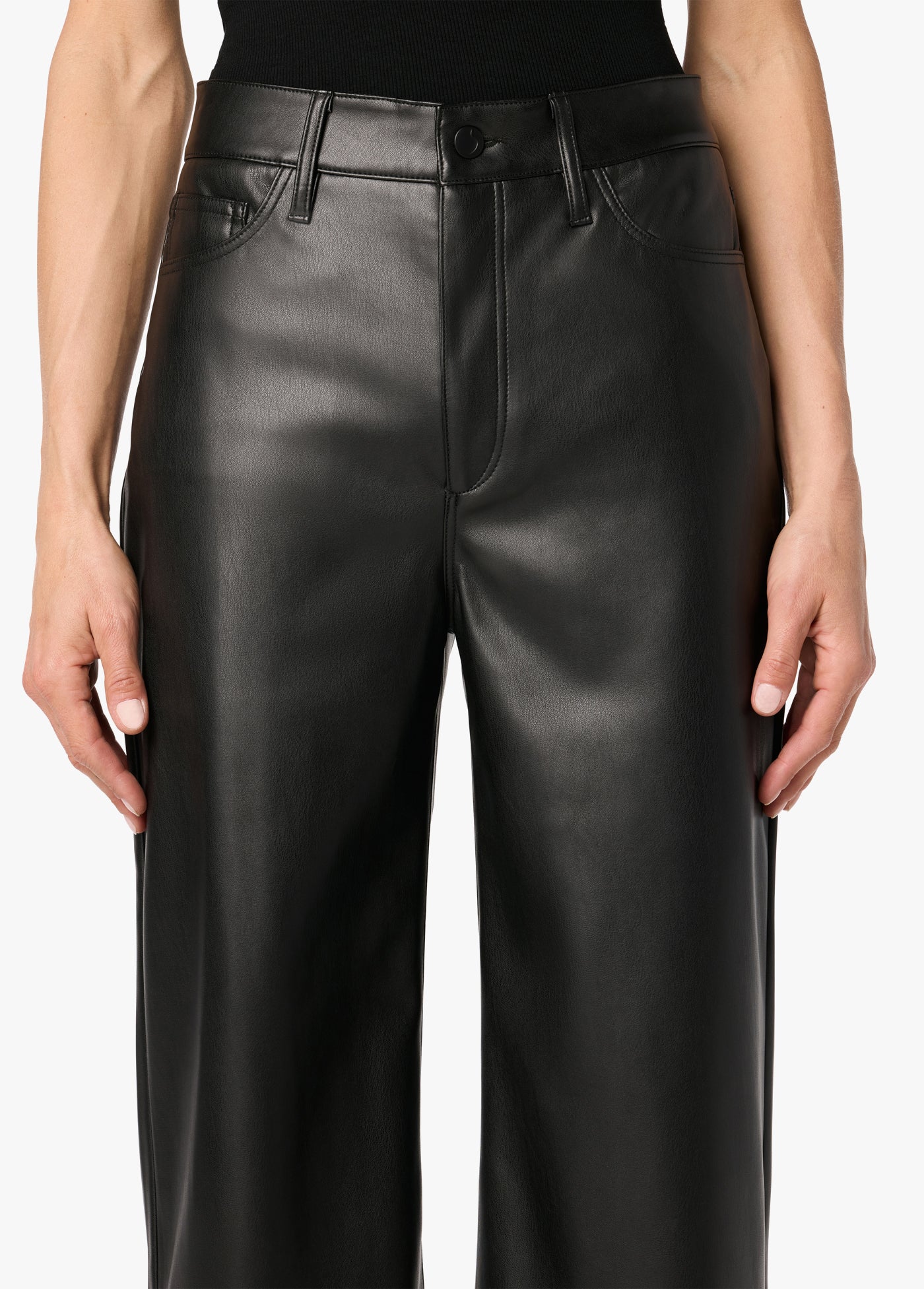VEGAN LEATHER WIDE LEG ANKLE