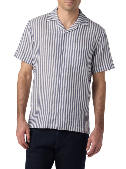S/S STRIPE CAMP COLLAR SHIRT